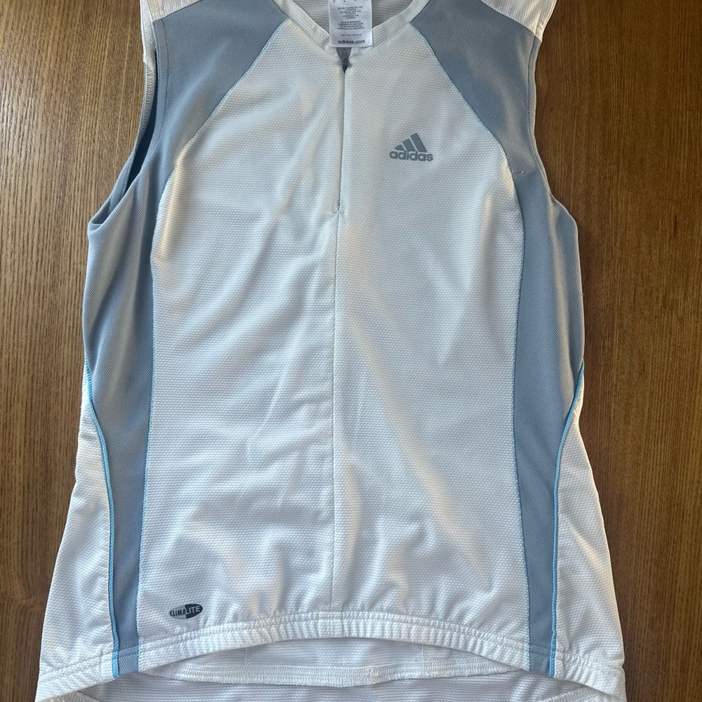 Adidas Clima Lite White and Gray cycling  Tank size M